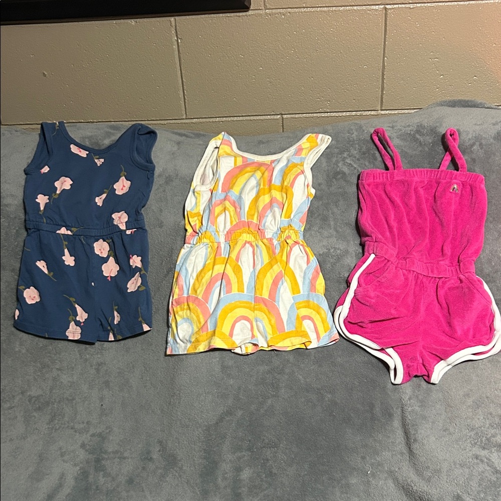 Tea and Gap Girls Rompers - lot of 3